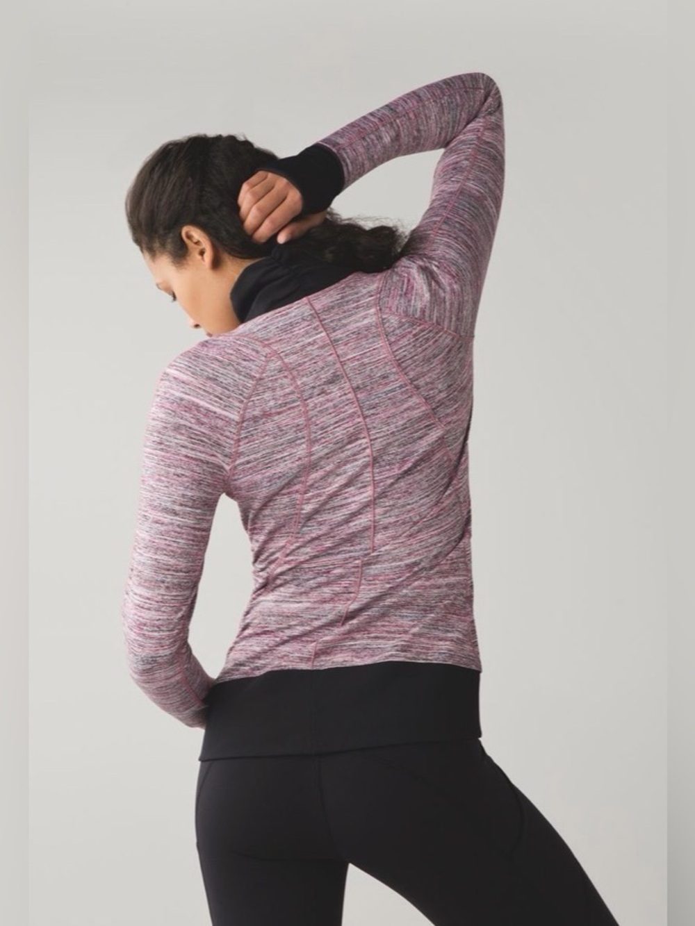 Lululemon Runderful 1/2 Zip Space Dye Camo Berry Rumble Multi Black Sz 6! - Picture 2 of 11